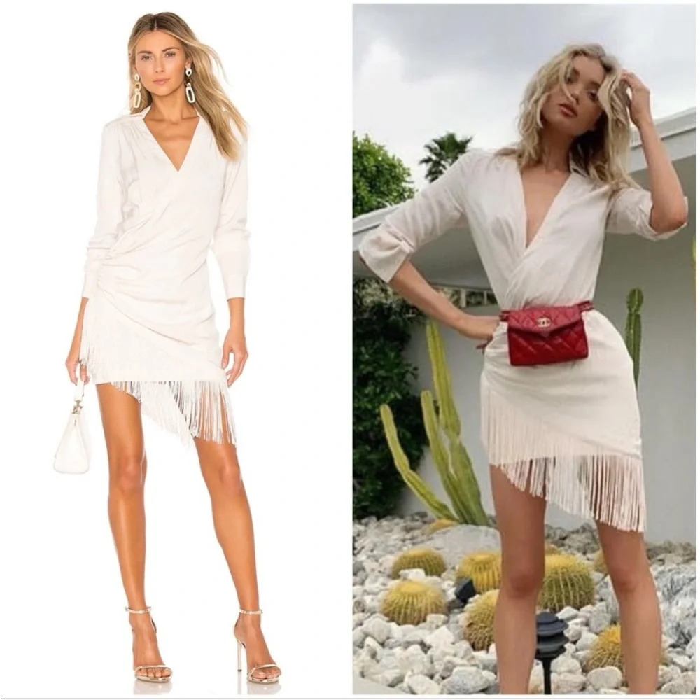 $328 L'ACADEMIE SILKY FRINGE ROYCE DRESS LPA FOR LOVE LEMONS STONE COLD FOX BOHO